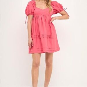 English Factory Pink Puff Sleeve Dress